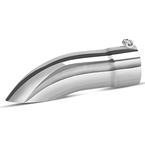 YITAMOTOR 3.5 Inch Turn Down Exhaust Tip, 3.5" Inlet-Outlet Polished Surface Stainless Steel Professional Exhaust Tip for All 3.5" Outside Diameter Ta