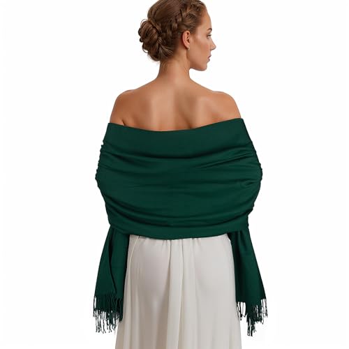 Pashmina Shawl Wraps for Women Large Winter Scarf Soft Shawls and Wraps for Evening Dresses Shawl for Wedding Green