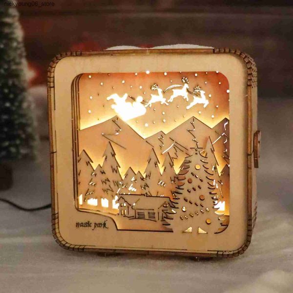 3D Puzzles 3D Wooden Puzzles Castle Model Kits Night Lights Desk Decorations Birthday Christmas Gifts For Women L240910