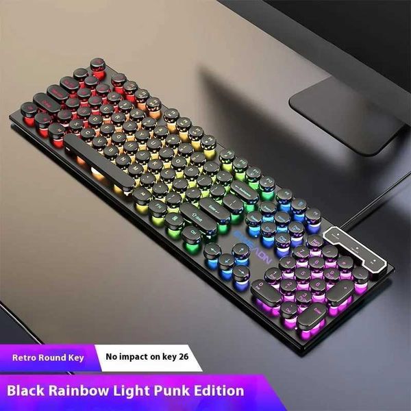 Keyboards Wired Keyboard Mechanical Feel E-Sports 104 Keys Usb Wired Gaming Mouse Wired Keyboard Pc Gamer Accessories for Laptop GamersC2501
