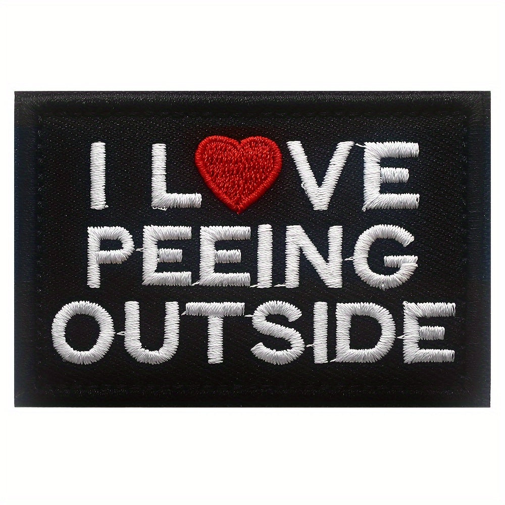 TEMU I Love Peeing Outside" Humorous Embroidered Patch - & Loop For Backpacks, Coats, Caps, Jeans, Embroidery, Funny