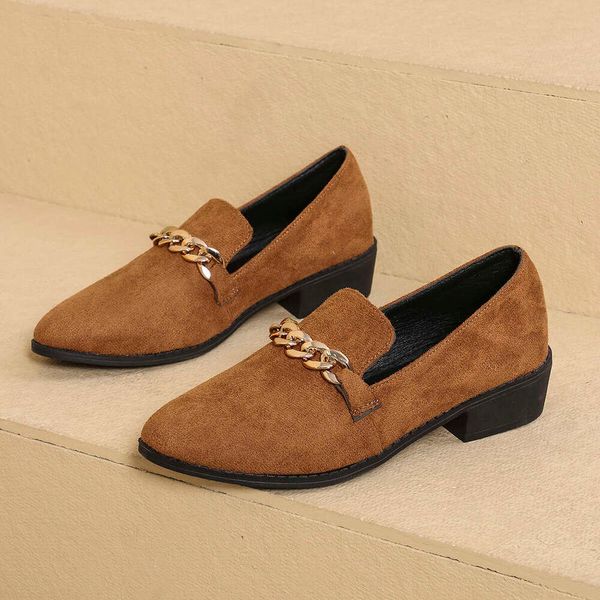 loafers Female Shoes Women Fashion Mary Janes Round Toe Flats Loafers Oxds Platm Casual Metal Chain Buckle Ladies Heels