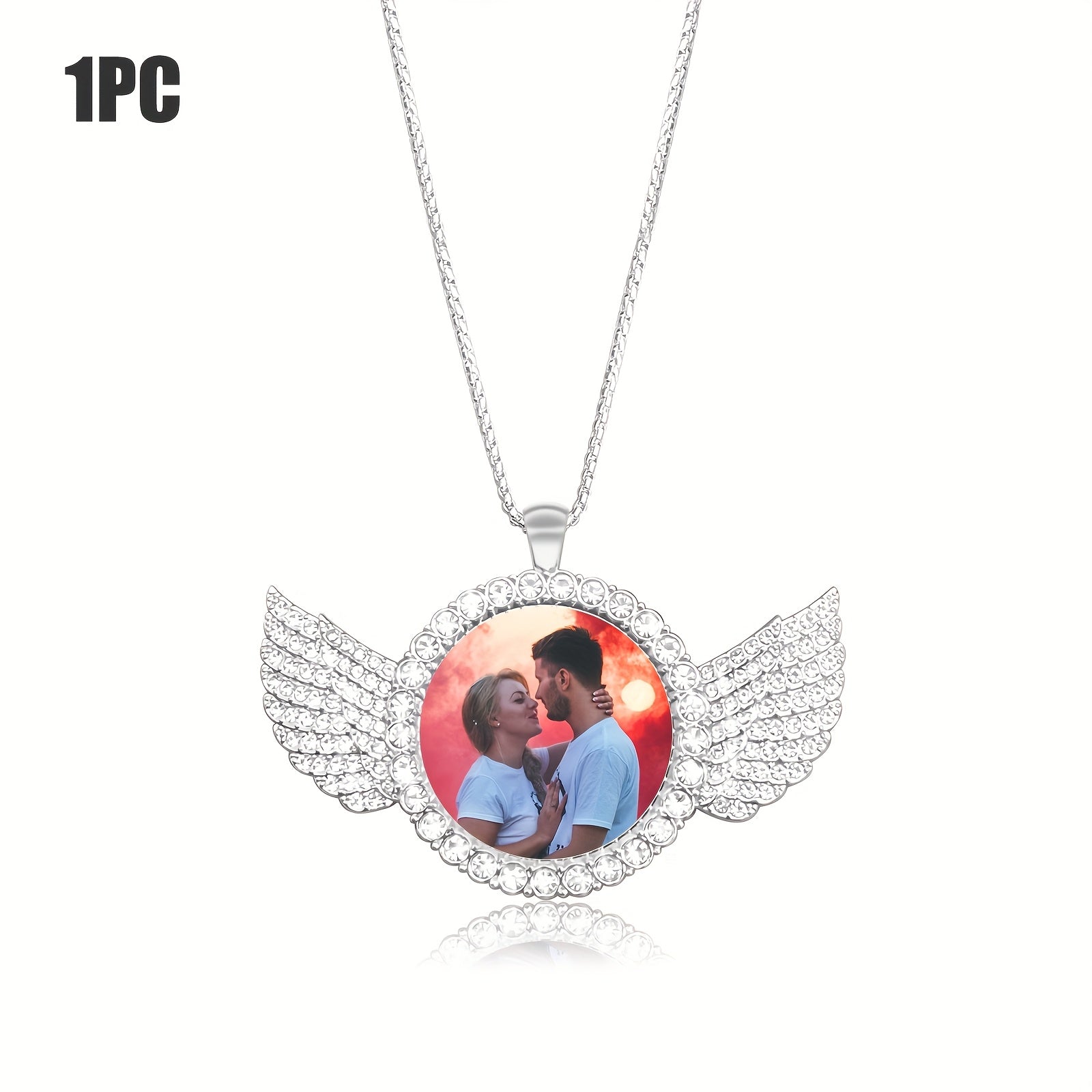 TEMU Customized Heart-customized Wing Necklaces, Customized Photos, Diy Gifts, Commemorative Gifts, Gifts Suitable For , Gifts For , Father's Day