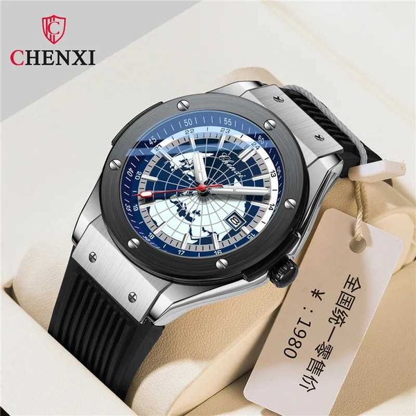 CHENXI 82442 Quartz Watch Men Casual Luxury Sport Watches Brand World Map Military Waterproof Wrist Watch for Male Clock Gift Z250207