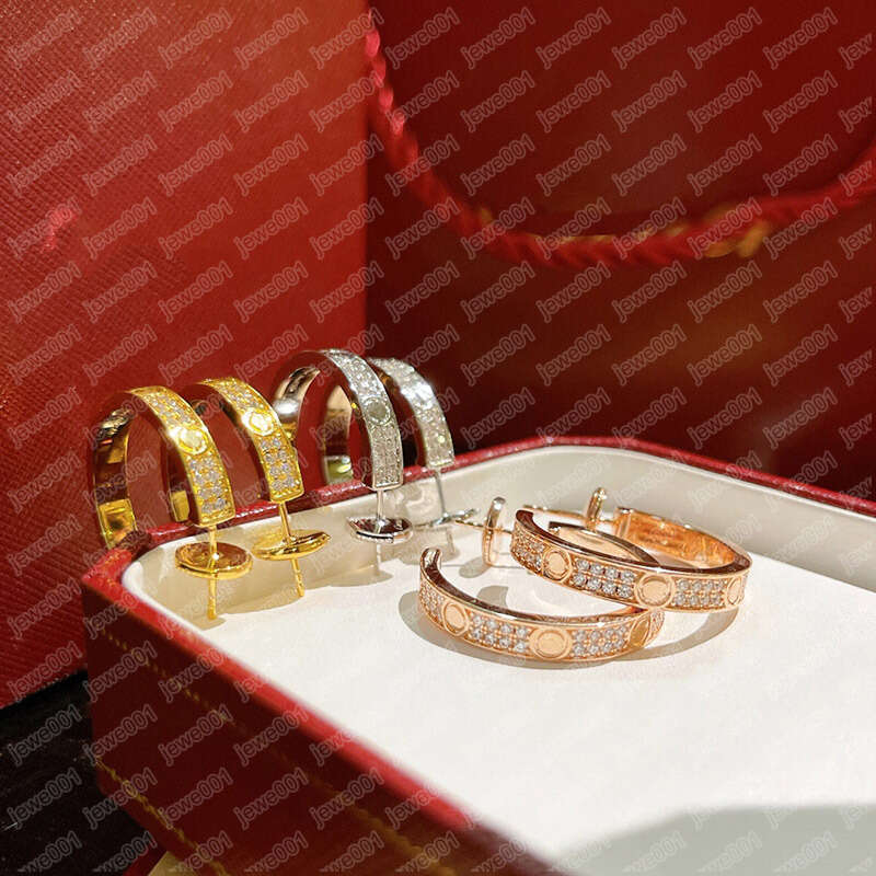 Designer Earrings Hoops Fashion Womens Jewelry Classic Stud Earring jewe001 Star Full Drilled Large 2025 Circle Gold Hoop Studs Silver Diamond Box B