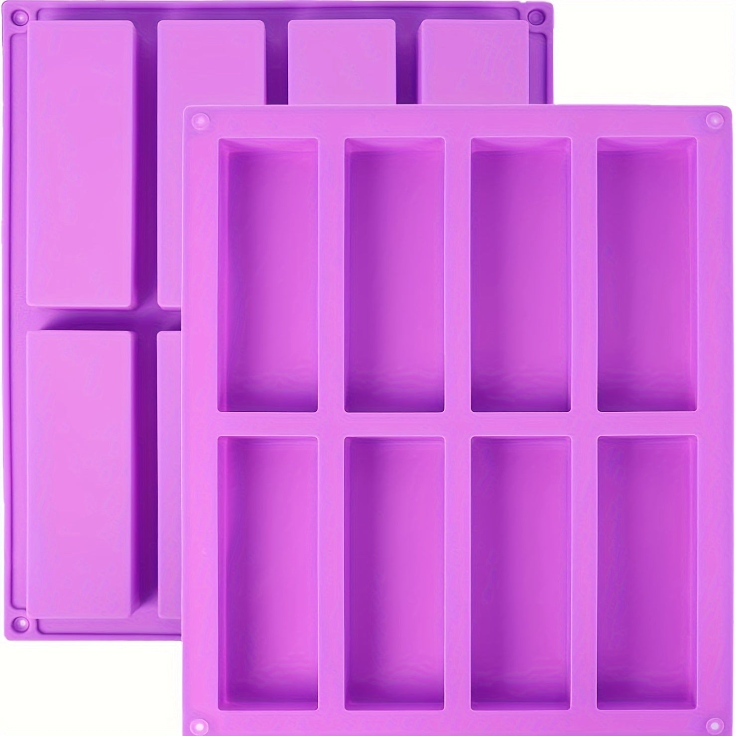 TEMU 2-pack Silicone Molds, 8 Cavity, Large Rectangle, For Nutrition-cereal-, , Brownies, , Industrial Food Supply Equipment, Kitchen Baking Tools