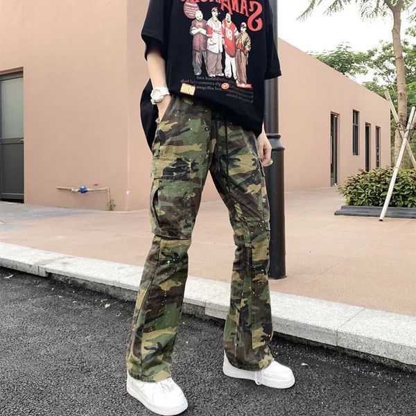 Y2K Streetwear Camouflage Baggy Tracksuit Cargo Pants Men Clothing Sweatpants Male Joggers Casual Long Trousers Moda Hombre 240626