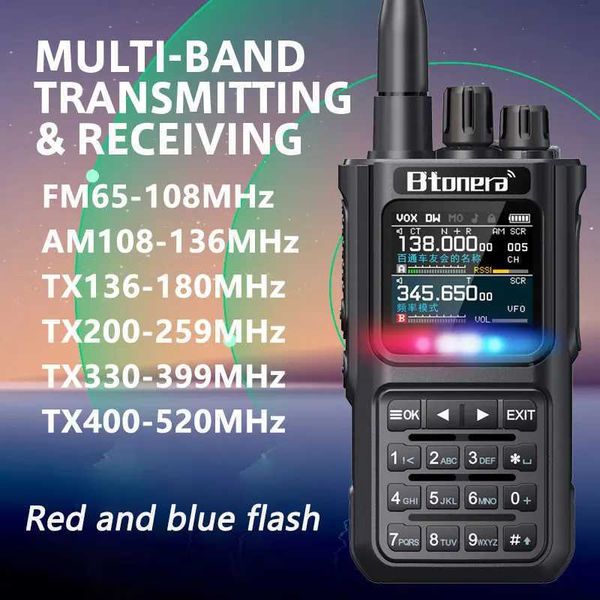 BTDX BT-8000 10W Full Band Ham Radio Amateur 2 Way Radio 256CH Walkie Talkie AM Air Aviation Band Color Scanner Marine NOAA Scan X250129