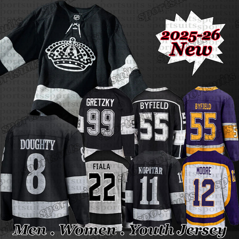 #99 Wayne Gretzky #11 Anze Kopitar Jersey LA Hockey Jersey Kings Jersey #9 Adrian Kempe #8 Drew Doughty #22 Kevin Fiala #55 Quinton Byfield Jerseys