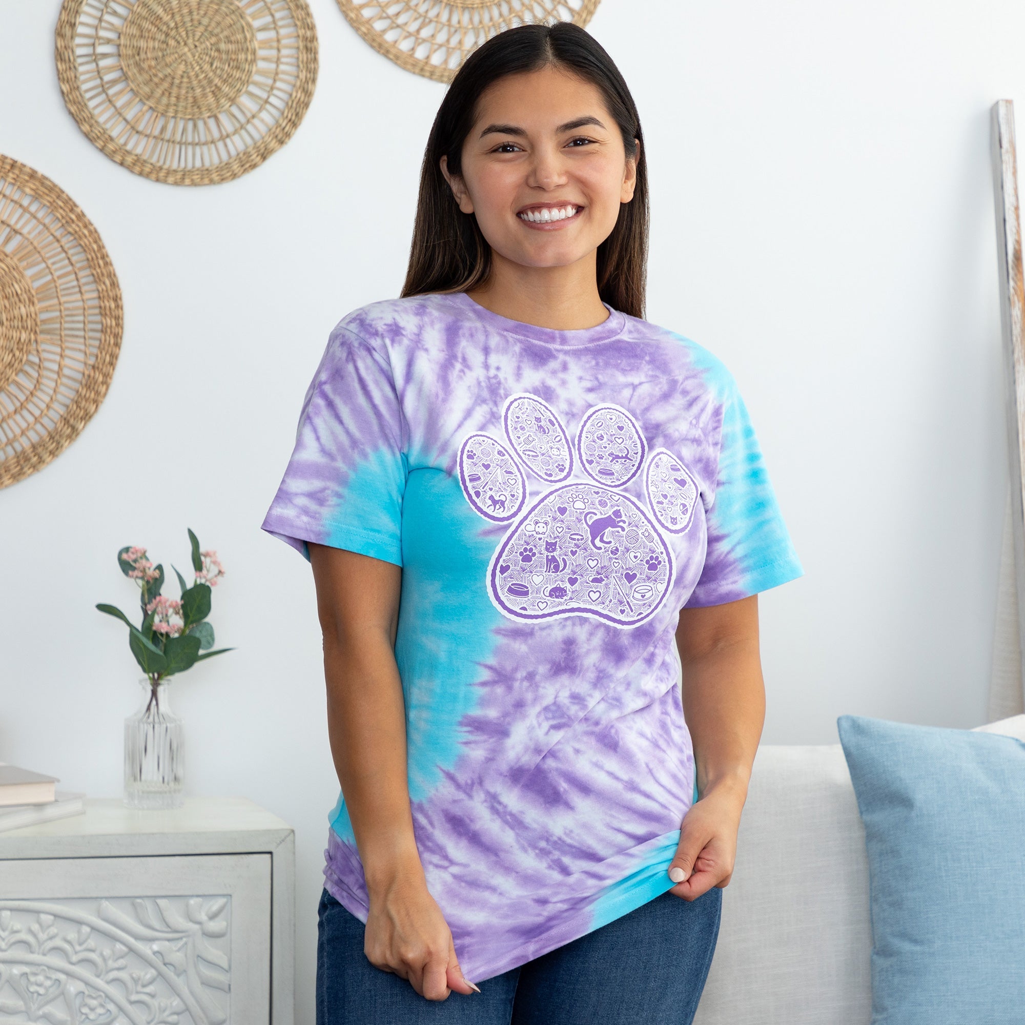 Tie-Dye Pet T-Shirt - Cat - M