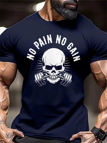New Mens Fitness T-shirt Fierce Gym Sports Sports de manga curta de manga curta Camiseta redonda de pescoço redondo Rouno Camiseta Treinando