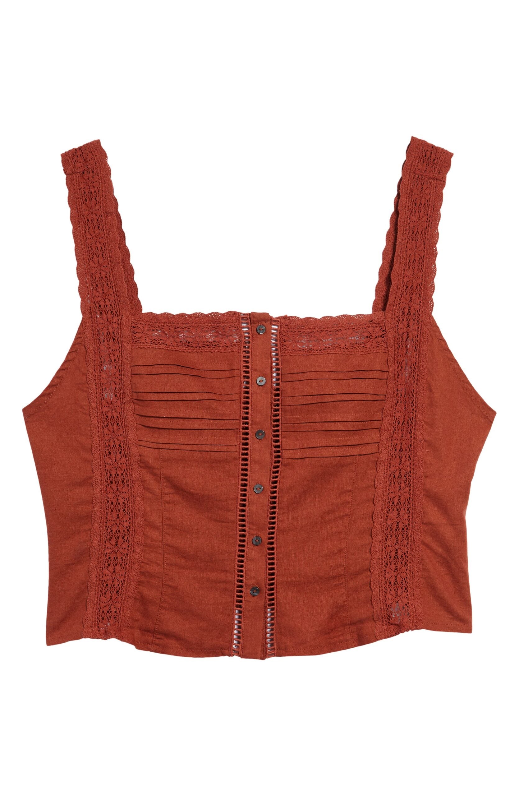 Maggie Lace Tank Top In Coconut Shell - S