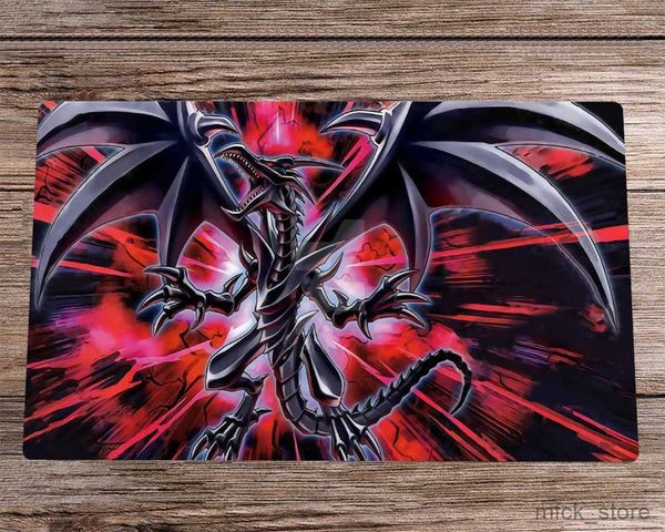 Mouse Pads Wrist Rests YuGiOh Playmat Red-Eyes Black Dragon TCG CCG Mat Trading Card Game Mat Board Game Playmat Desk Pad Bag Mousepad 60x35