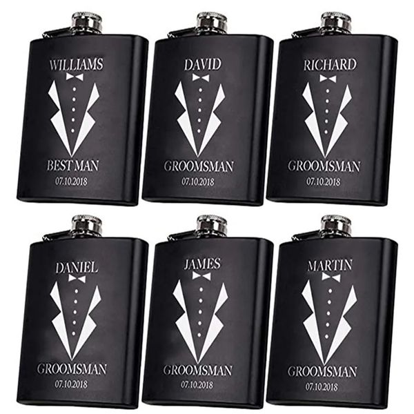 Hip Flasks Hip Flask Liquor Whisky Outdoor Portable Pocket Flasks Gift Flask Bar Supplies Groomsmen Customized Personalized Whiskey Flask 23