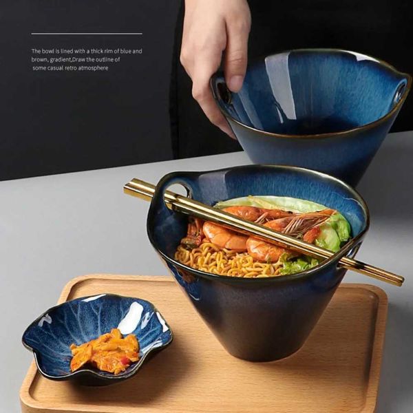 1pc Ceramic Large Ramen Bowl Set 20oz Porcelain Multi-Purpose Ramen Bowls For Soup Noodles Pho Udon SaladXJ241214