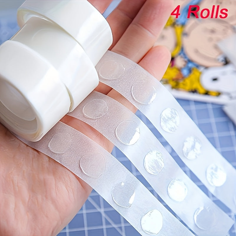 TEMU 4 Rolls Of 100pcs Each Non-marking Adhesive Balloon Stickers, Pvc Material, Polka For Scrapbooking, Crafts, Wall-friendly, Ideal For Wedding &