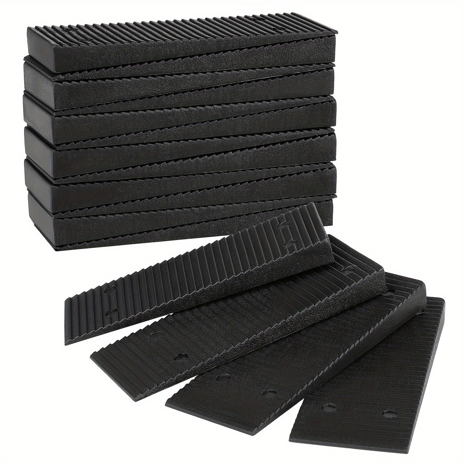 TEMU 16pcs 3.15" Black Plastic Shims & Wedges - Versatile For Furniture, Appliances, Diy Projects, Door Leveling, Table & Window, Toilet Installation