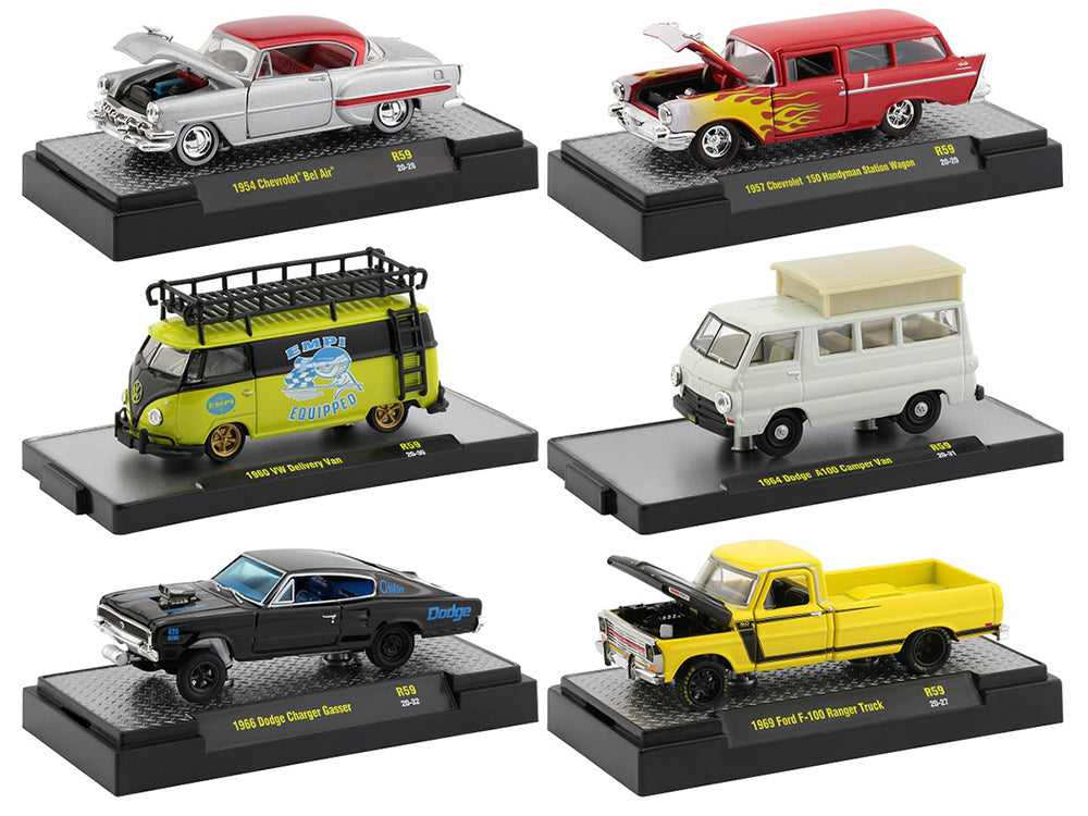 "Auto Shows" 6 piece Set Release 59 IN DISPLAY CASES 164 Diecast Model Cars by M2 Machines