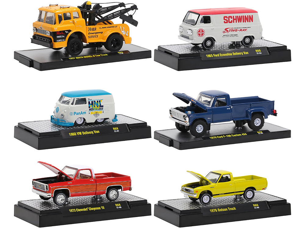 "Auto Trucks" 6 piece Set Release 68 IN DISPLAY CASES Limited Edition to 8400 pieces Worldwide 164 Diecast Model Cars by M2 Machines