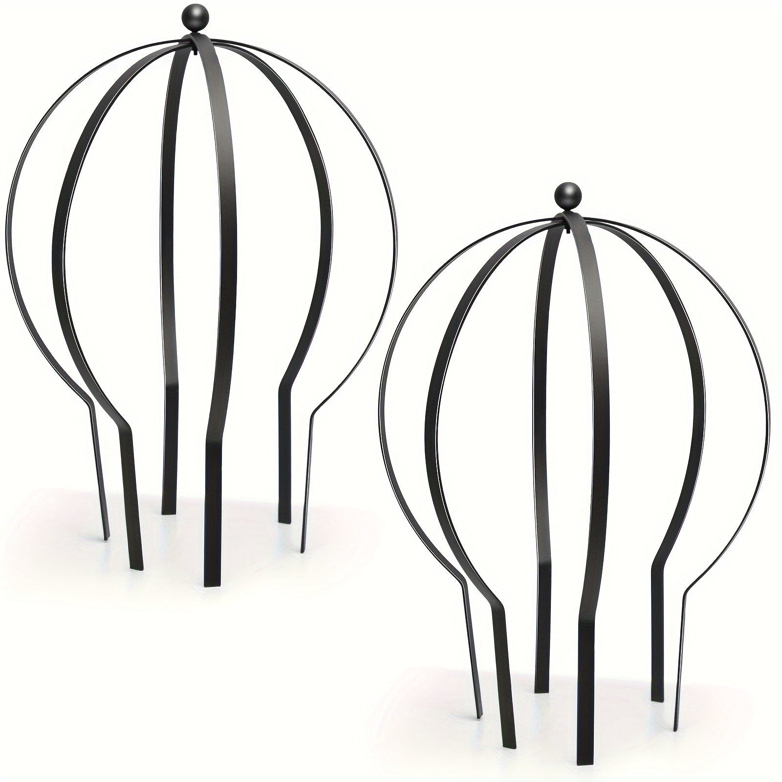 TEMU 2 Pcs Black Large Metal Trellis 27 Metal Garden Spheres For Climbing Plants Vine Stem Outdoor Indoor Plant Trellis For Potted Plants Flowers