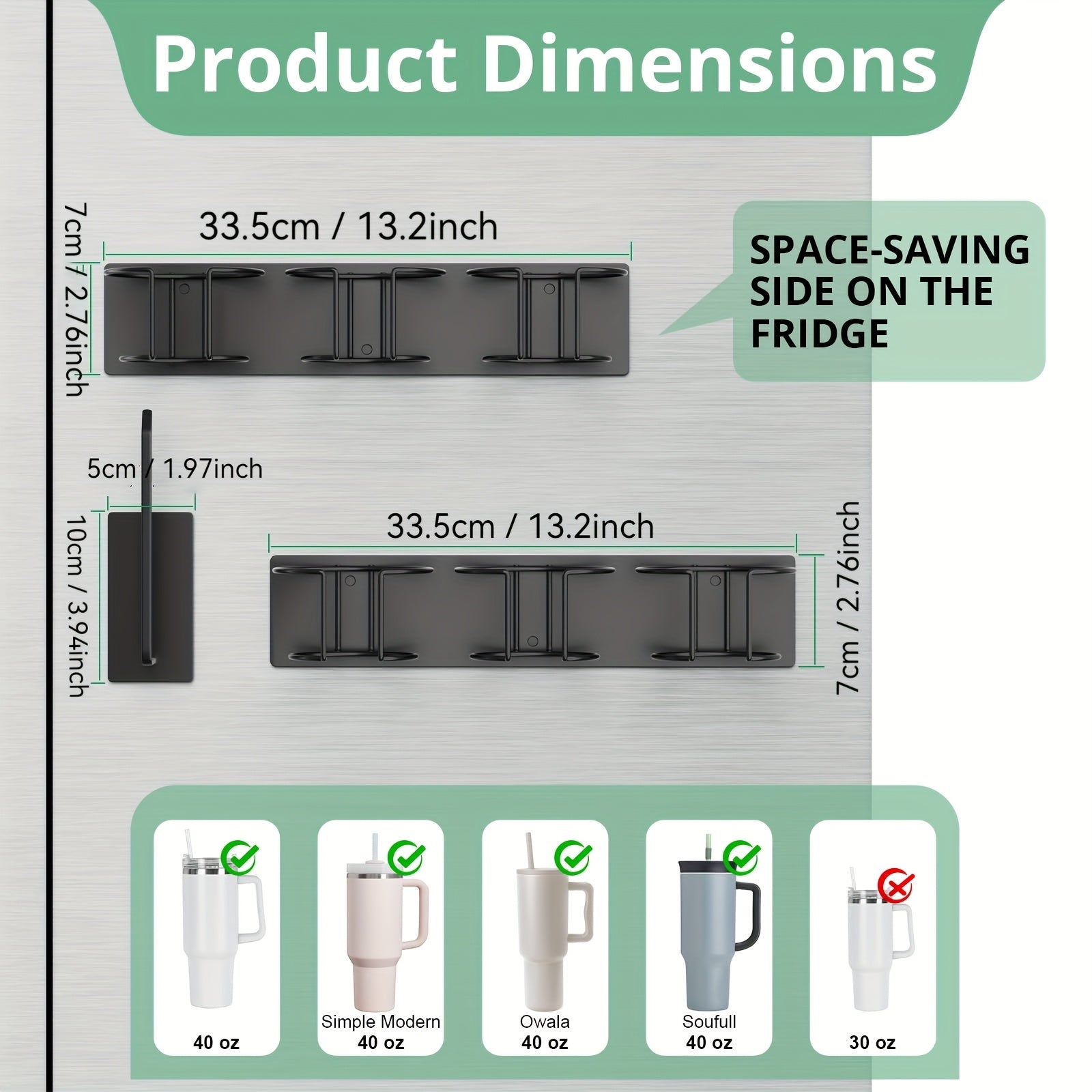 TEMU For Refrigerator, Water Bottle Organizer For 40 Oz With Handle, Tumbler Lid Organizer For Cup Accessories, Gifts Ideal