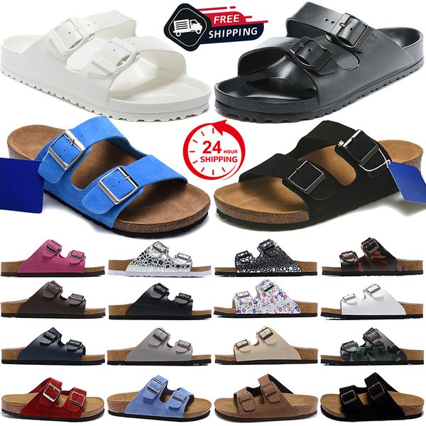 free shipping clogs designer slippers birkinstocksandals slides shoes black white blue leather suede mules birkentocks clog mens sandles san