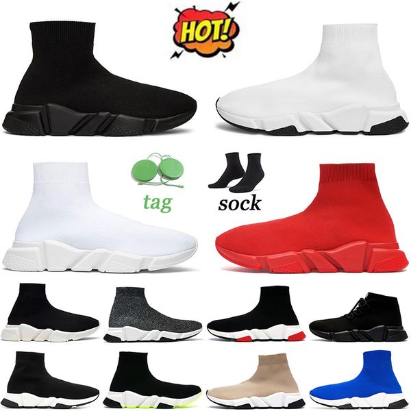 2024 designer men casual shoes womens trainer socks shoes runners runner sneakers Knit Women 1.0 2.0 Walking triple Black White Red speed tr