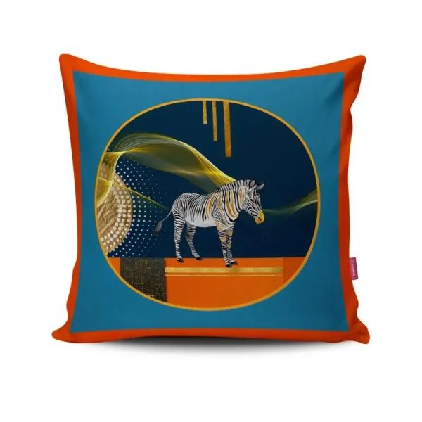 45 * 45cm pillowcase, orange series cushion cover, seat cushion, horse flower print pillowcase, home chair, sofa decoration, square pillowca