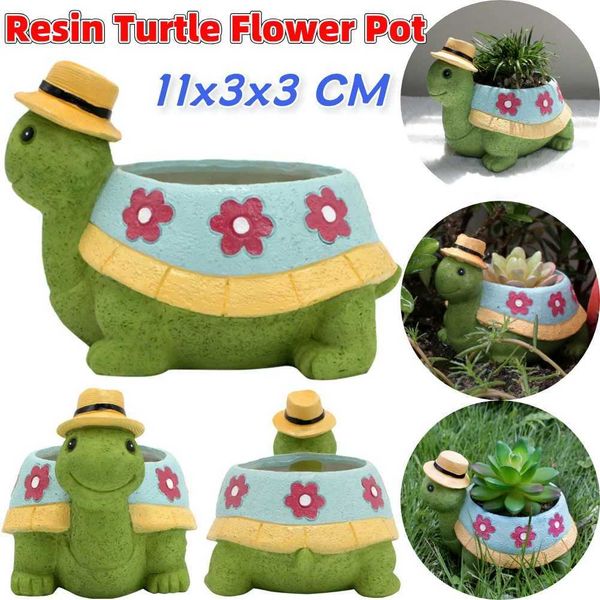 Cute turtle flowerpot creative cute turtle juicy plant cartoon for garden tabletop decoration Y250115