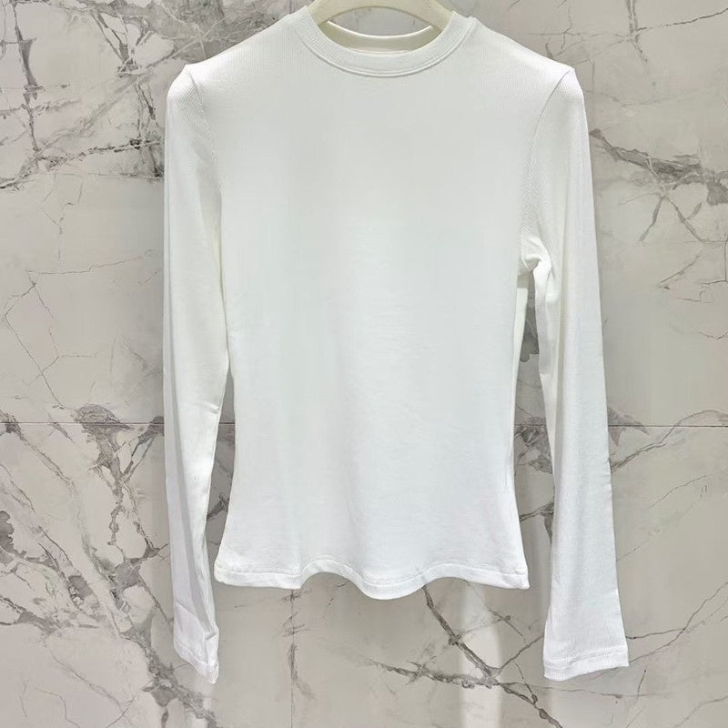 Women t shirt designer shirts tops woman white knit tees cotton fashion womens woman long sleeved tshirts black white colors tees ladies classic ela