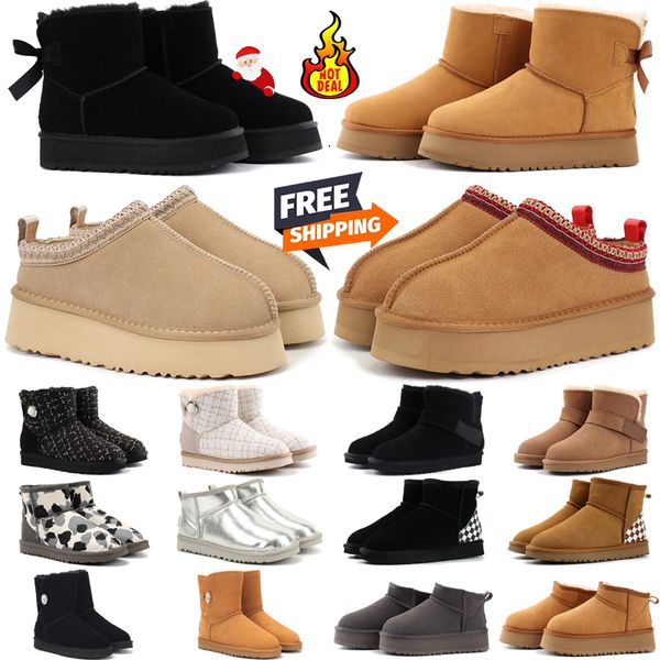 Free Shipping designer tazz Australia tasman slippers boots womens slides sandals winter booties snow over the knee fuzzy black pink sandal