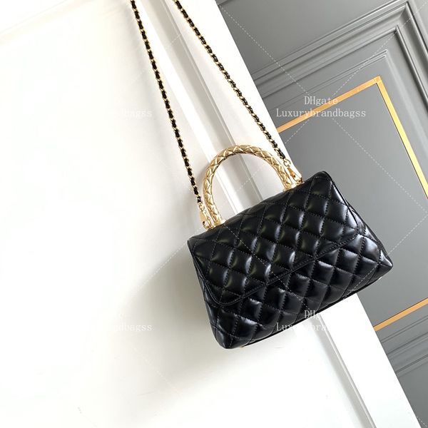 Designer Shoulder Bag Lambskin Handbag 23CM Flap Bag With Top Handle Top Mirror Highest quality Chain Evening Bags With Box C659