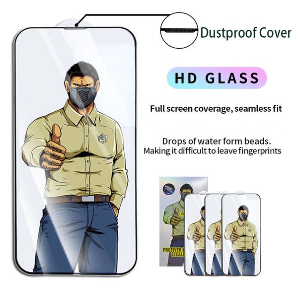 Full Cover Screen Protector For IPHONE 14 13 13 11 15 16 Pro Max Dustproof HD Tempered Glass Film For iPhone 15Plus 14Plus 16Plus XS MAX XR