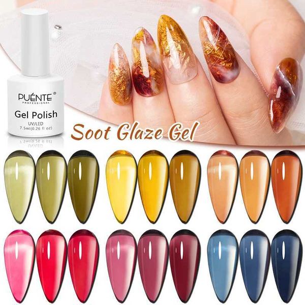 PUENTE jelly amber gel nail polish 7.5ML transparent soda hydrogel soap UV nail art gel manual semi permanent varnish W241128