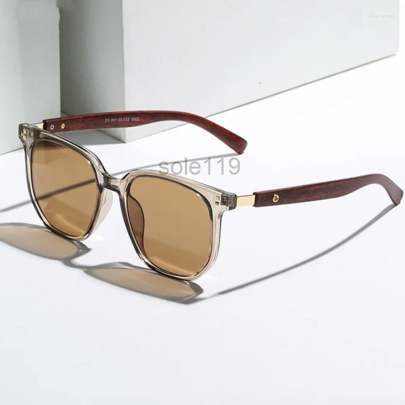 Sunglasses Sunglasses 2024 Retro For Men Fashion Square Glasses Vintage Women Luxury Wood Anti-Blu-Ray Lens Eyewear