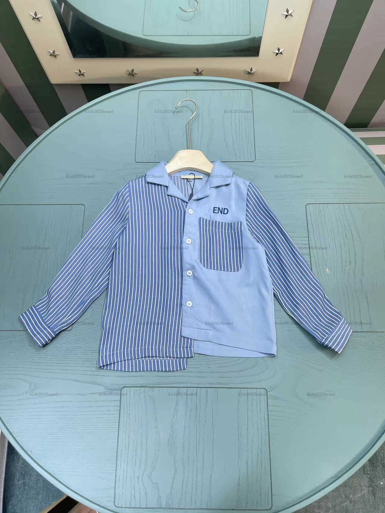 New baby shirt Gradient color stitching design lapel shirt kids designer clothes stripes child cardigan Multiple styles girls boys Blouses