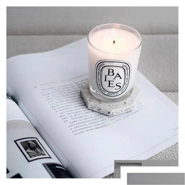 Candles Designer Aromatherapy Candle White Pure Natural Plant Essential Oil less Fragrance Hand Gift 190G French Scented Includ D Dhqxr