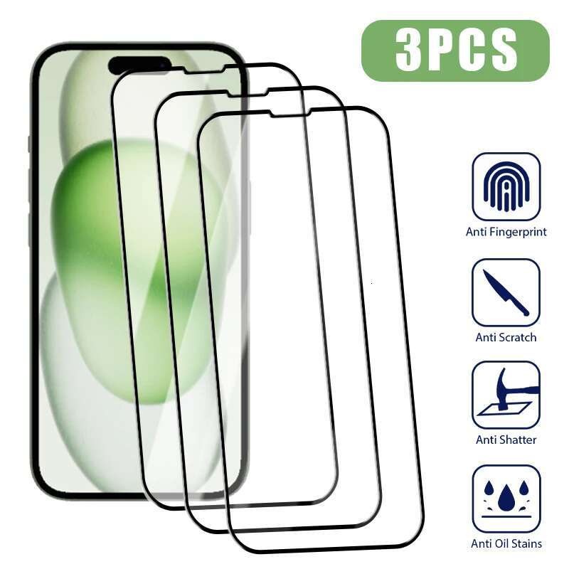 3PCS Tempered Glass 13 12 11 16 Pro Mini Screen Protector for iPhone X XS Max XR 7 8 14 15 Plus SE 2020