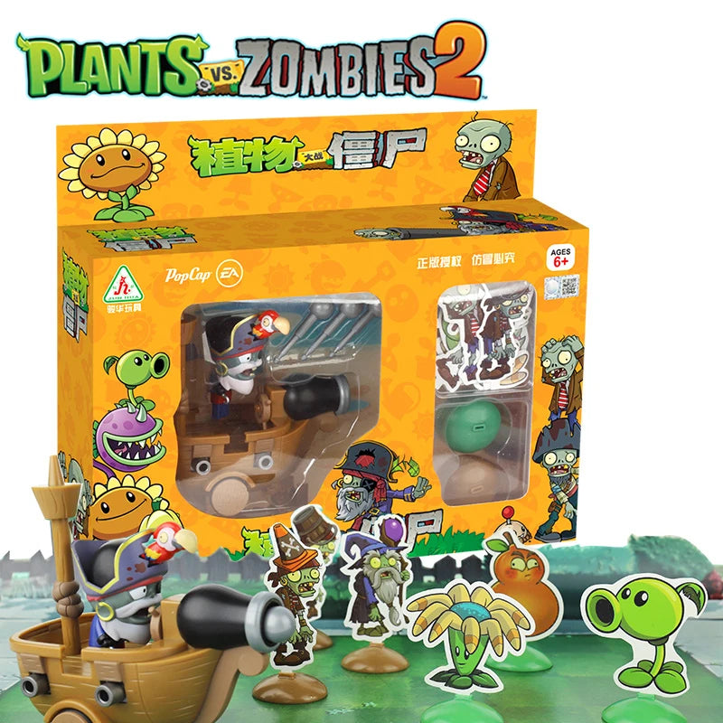 Plants Vs Zombies 2 Licensed Pirate Ship Zombie Pull-Back Vehicle Battle Set Bulk Stock - Action Figure Collectible Toy with Combat Game Interactive