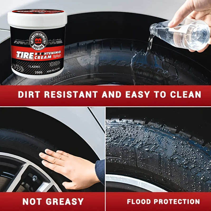 TEMU Coating Paste For Car Tire Renovation, Interior Brightening Care Paste, Repairs Plastic Whitening And Scratches Using A Sponge Applicator For