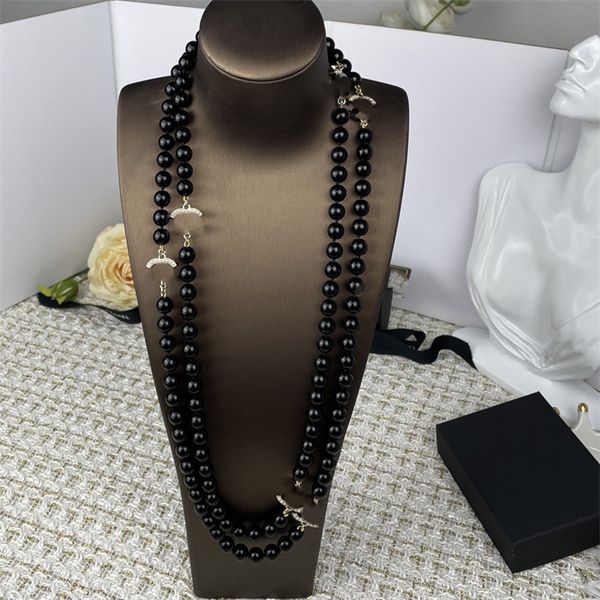 Women C Pendant Necklaces Luxury Designer C Jewelry Woman Fashion Chokers Pearl Long Sweater Chain Gold Necklace Gift Cclienss jkluio6