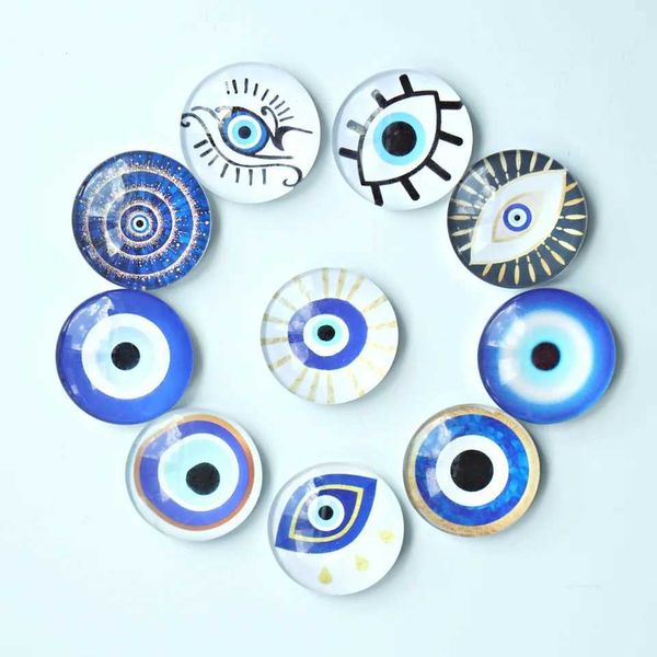 10 PcsDevils Eye Fridge Magnets Glass Fridge Stickers Blue Devil Eye Home Decor Creative GiftMagnetic Refrigerator Sticker Y240816