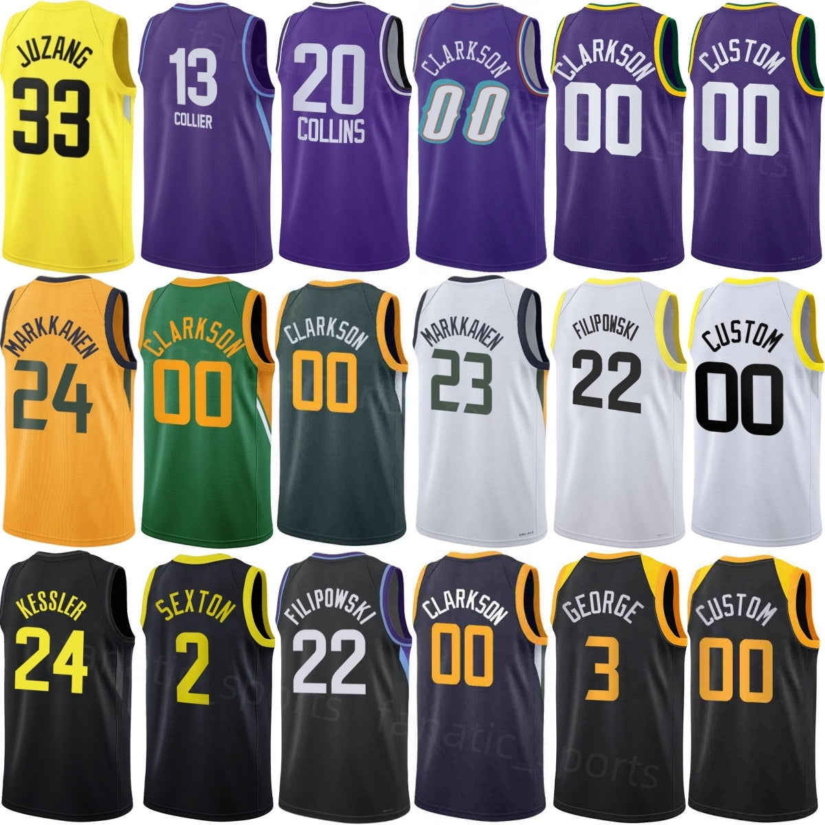 Print Basketball John Collins Jersey 20 Woman Youth Man Ace Bailey 19 Walter Clayton Jr 13 Kyle Filipowski 22 Lauri Markkanen 23 Johnny Juzang Mykha