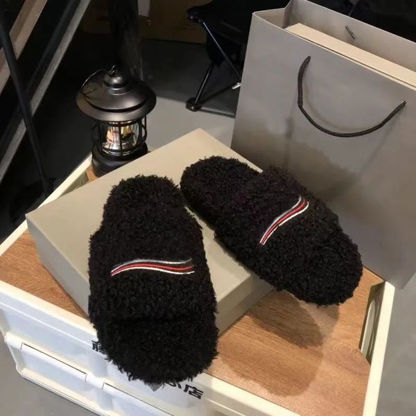 Brand Women Sandals Dupe AAAAA Designer Fur Slippers Fashion Sandal Platform Slides Buckle Candy Color Slipper Summer Sandal With Box