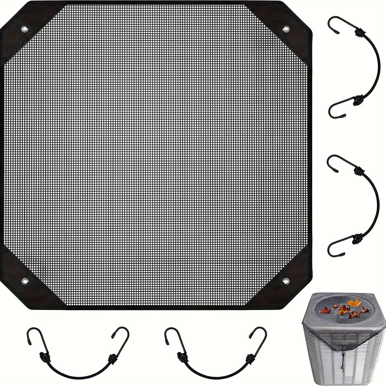 TEMU 1pc, Outdoor Air Conditioner Cover Water Resistant Fabric, Windproof Design, Protects Against Dust And Cold Air, Pvc Mesh For Ventilation