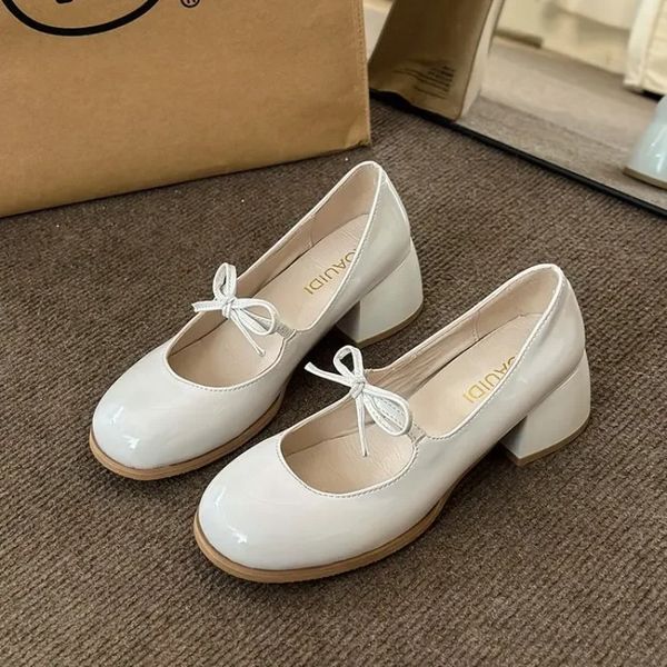 Heels Block For Women Pumps Slip On Comfortable High-Heeled Shoes Mary Jane Sandals Ladies Shallow Mouth Basketball Platform Lac 9a4b