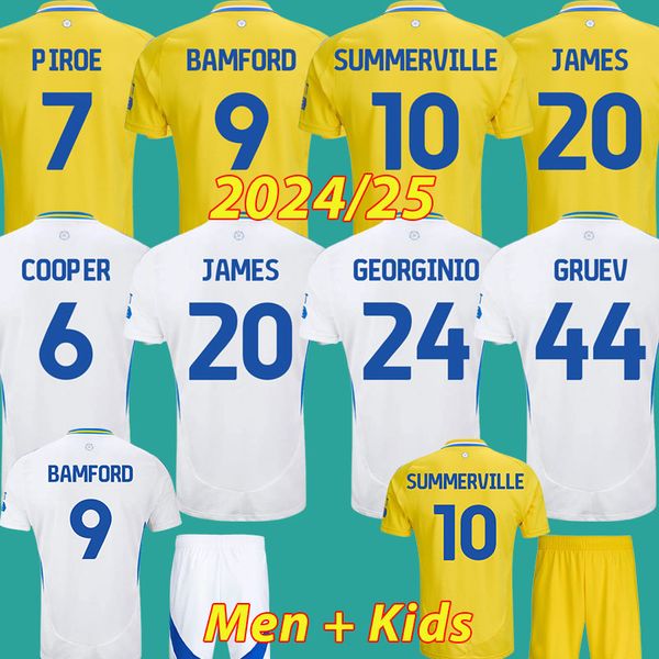 24 25 Soccer Jerseys STRUIJK SUMMERVILLE RUTTER COOPER 2024 2025 JAMES home Leeds Unitedes football shirts PIROE GNONTO AMPADU AWAY Top jers