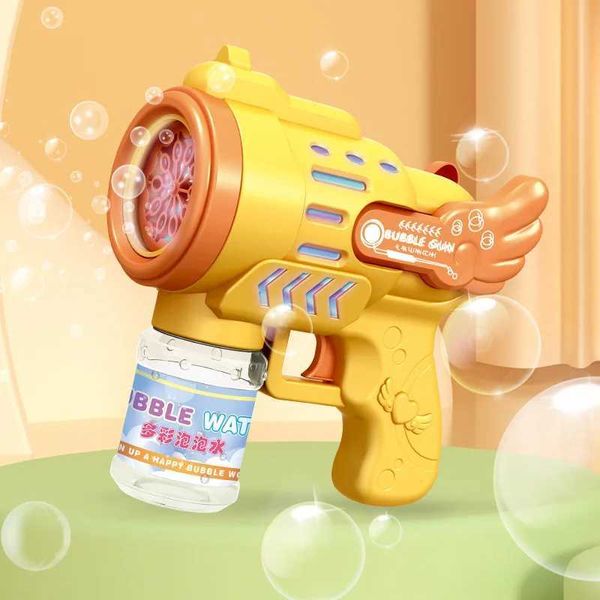 2024 New Electric Automatic Light Bubble Machine Bubble Gun Summer Beach Bathing Outdoor Games Childrens Fantasy ToysW240902