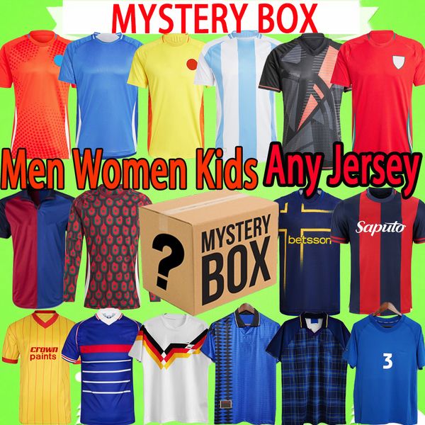 MYSTERY BOXES 2024 soccer jerseys Any FC retro XXXL 4XL national team Kids Kit 24-25 blind box Toys Gift football shirt birthday present Uni