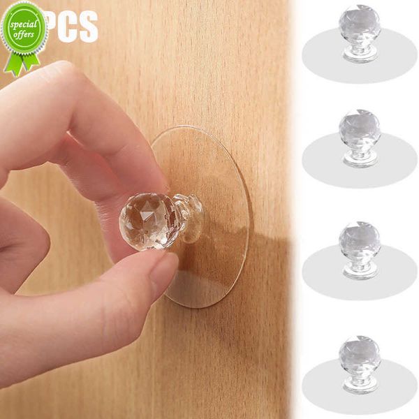 Update New 4PcsLot Transparent Cabinet Self-Adhesive Acrylic Handle For Drawer Wardrobe Cupboard Pulls Handles Furniture Hardware